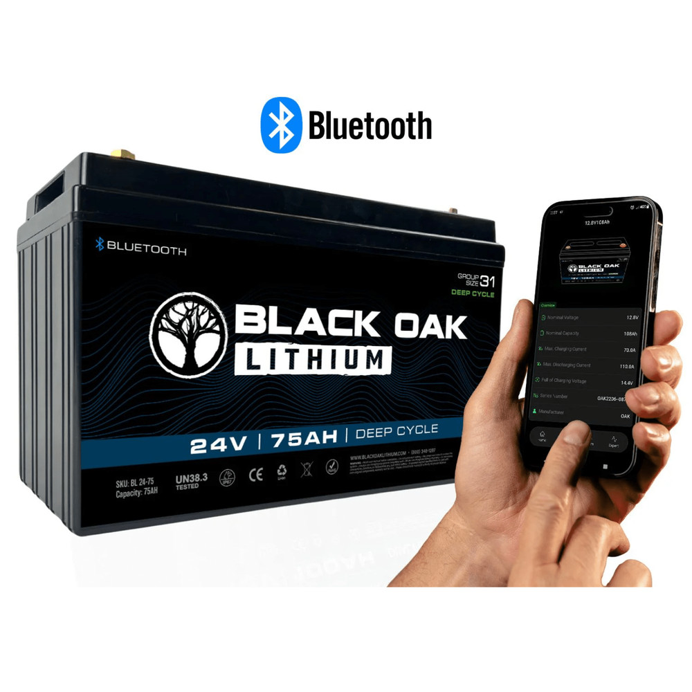 Black Oak 24V Lithium Deep Cycle 75Ah Trolling Motor Battery
