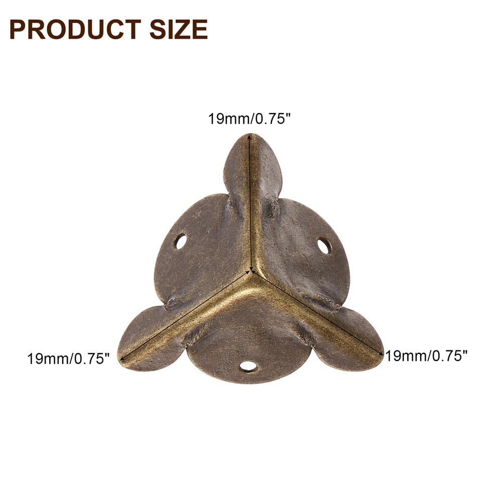 12 Pcs 19mm Decorative Box Corner Cover, Corner Protector, Bronze