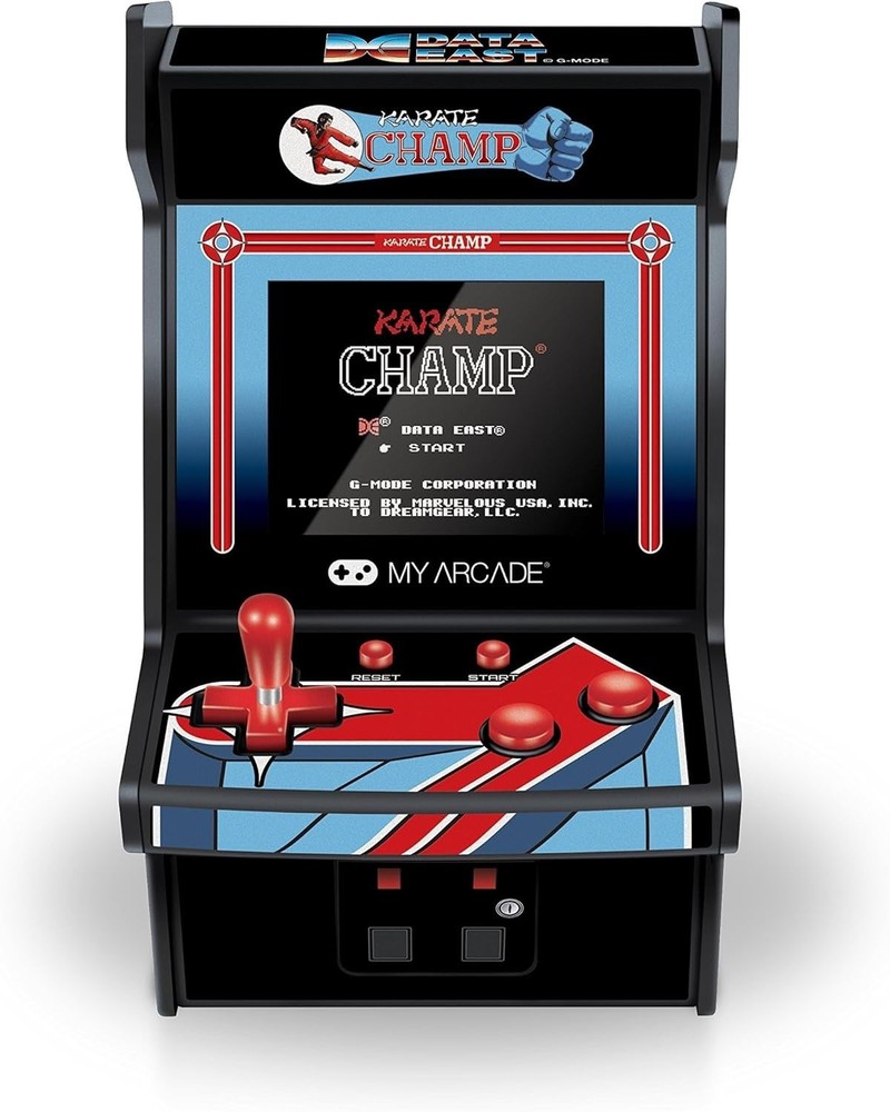 Retro-Inspired Karate Champ Mini Arcade Machine with Speaker & Volume Control