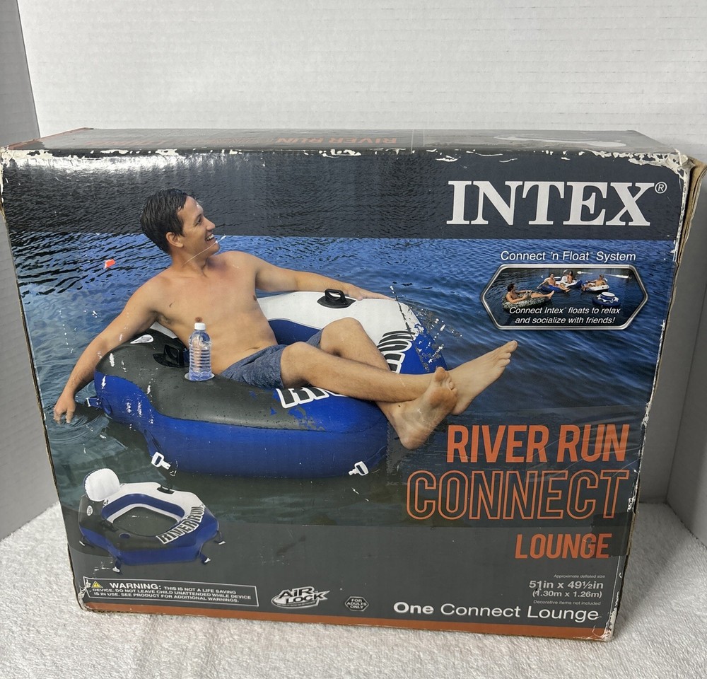 Intex River Run Connect Lounge, Inflatable Water Float, 51" X 49.5"