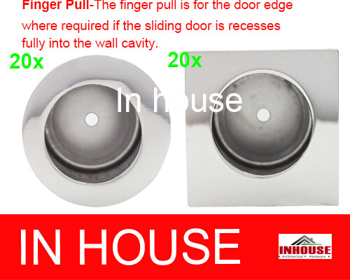 20x edge pull handle Finger Pull for edge of cavity sliding door Chrome finish