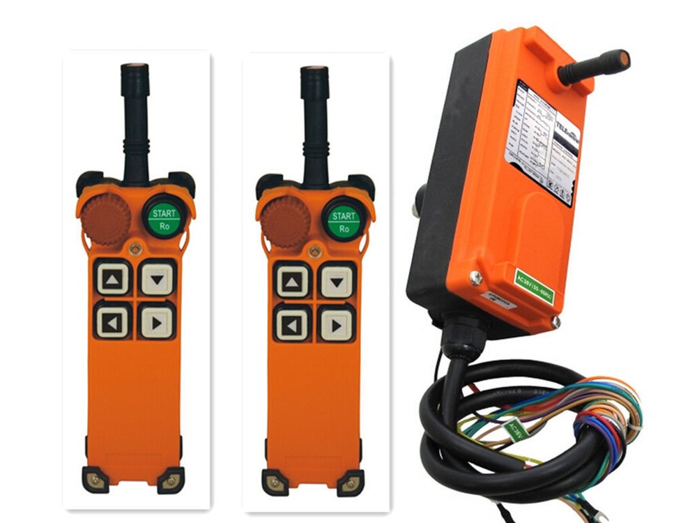 Transmitter+Receiver Radio Industrial Wireless Remote Control Crane 4 Buttons
