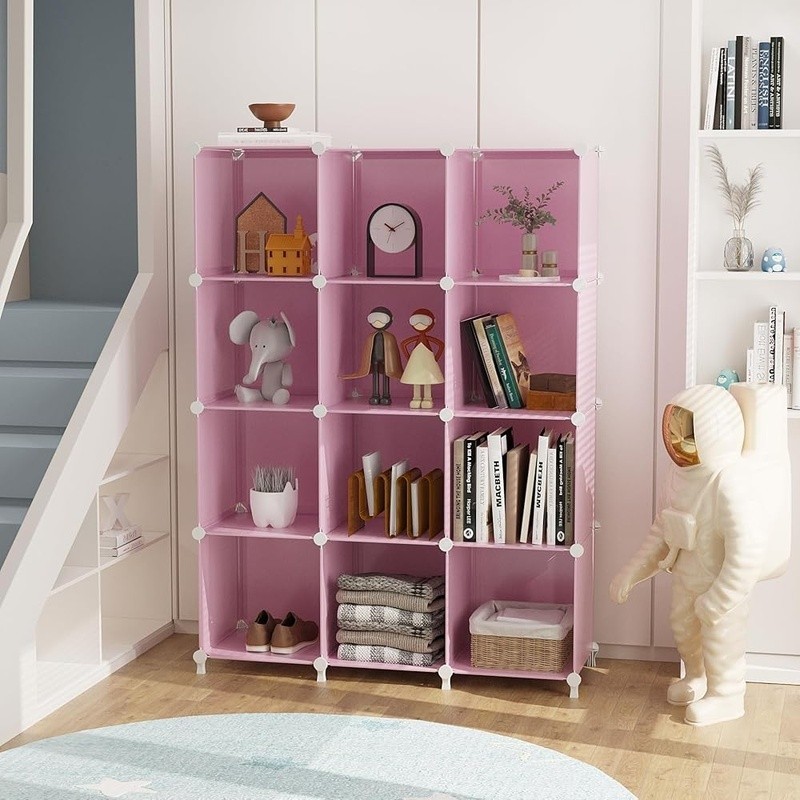 12 Cube Storage Organizer Adjustable Stackable Lightweight Kids Closet Shelf New