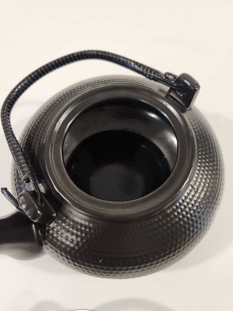 SWEET EXPRESSIONS~Small Black Teapot Infuser/with Lid & Screen