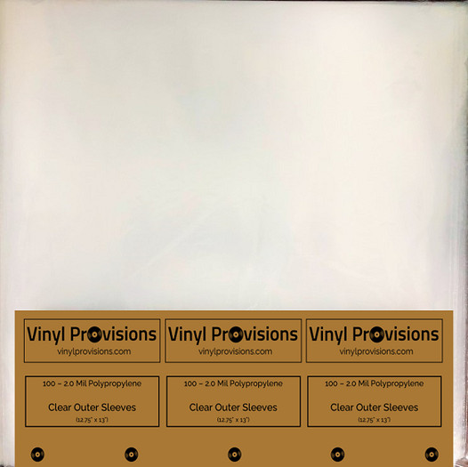 100 Outer Record Sleeves (2.0 mil) Clear Polypropylene 12 3/4" X 13"