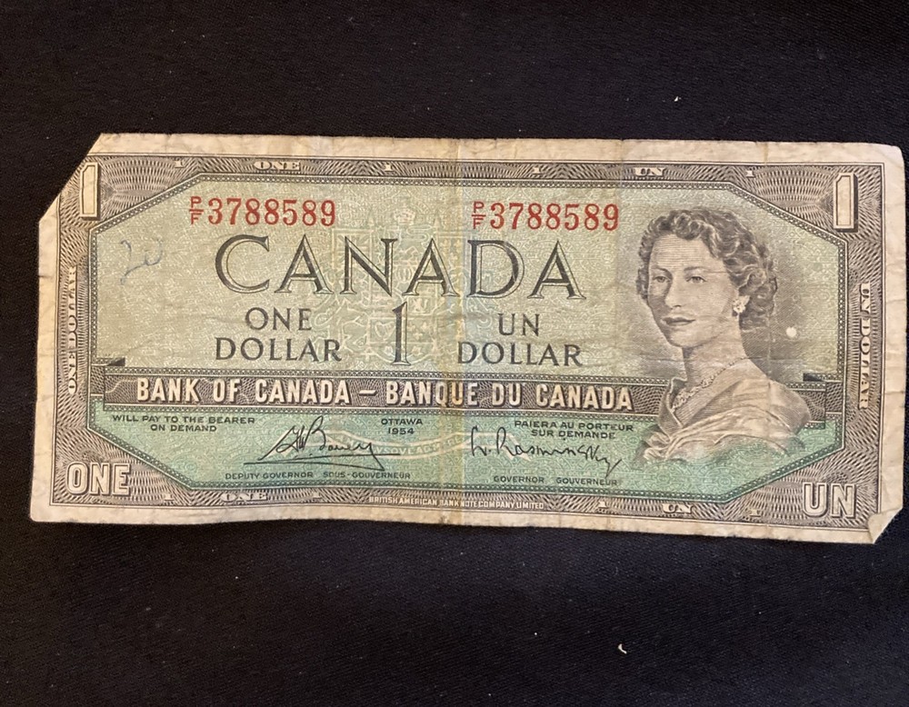 1954 Canada Paper 1 Dollar Note
