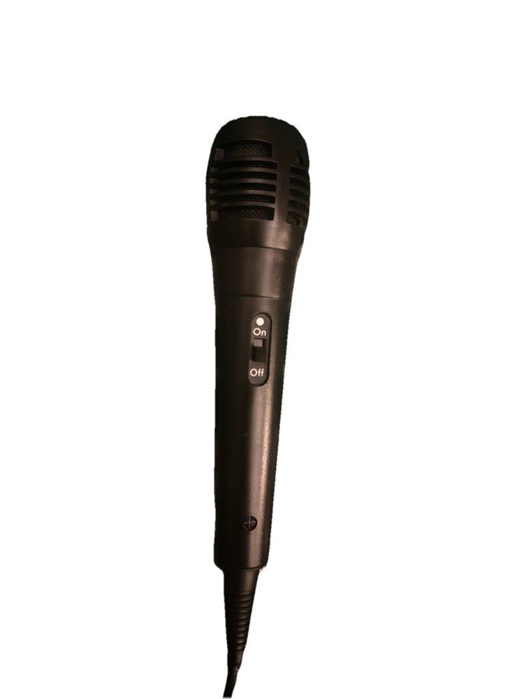 Handheld Dynamic Karaoke Microphone Black Wired On/Off Switch 6.35mm TRS