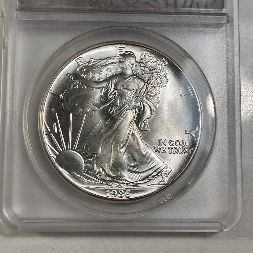 1986 $1 AMERICAN SILVER EAGLE ANACS MS69 Certified