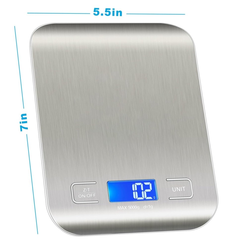 Digital Kitchen Scale with Backlit LCD - Perfect for Weight Loss & Baking