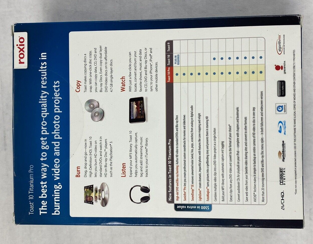 Open Box Roxio Toast 10 Titanium Pro For Mac