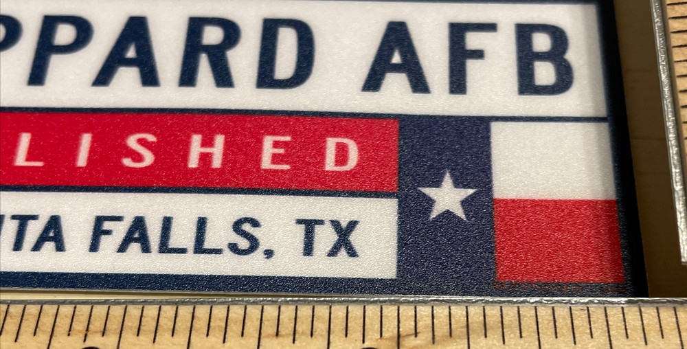 Die Cast Decal - Sheppard AFB, TX - Colored - New