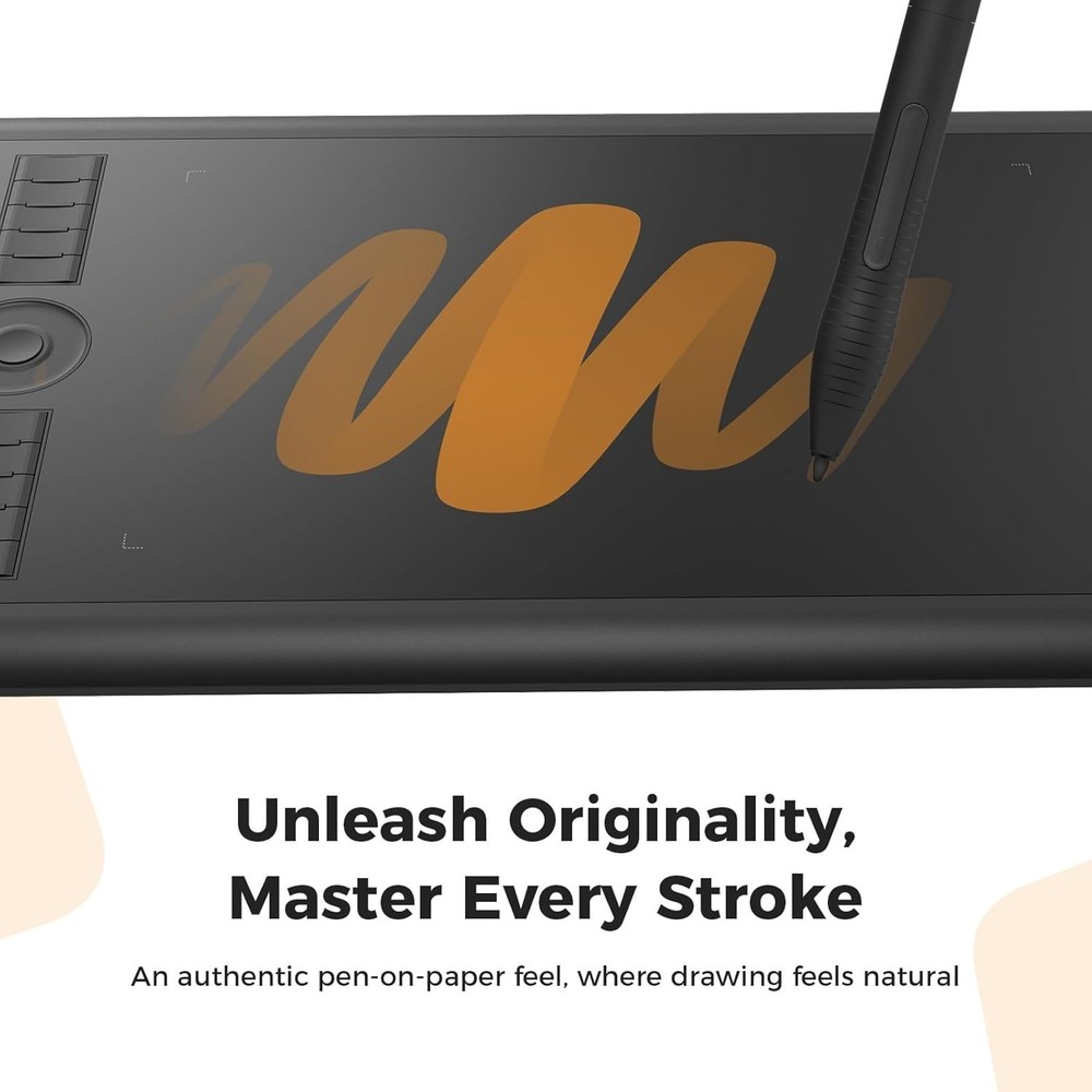 Graphics Tablet with 8192 Levels Pressure Sensitivity and Programmable Hot Keys