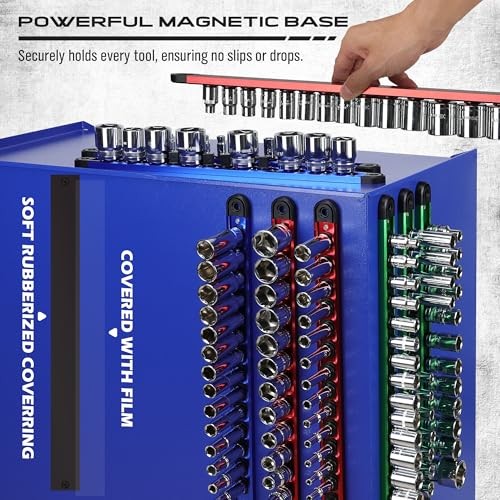 Magnetic Socket Holder Organizer Set: 9-Piece 9PCS--Holds 120 Sockets