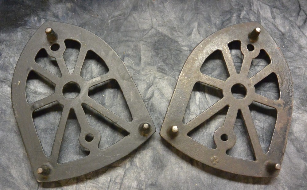 Two Antique Cast Iron, Sad Iron Trivets, Unbranded
