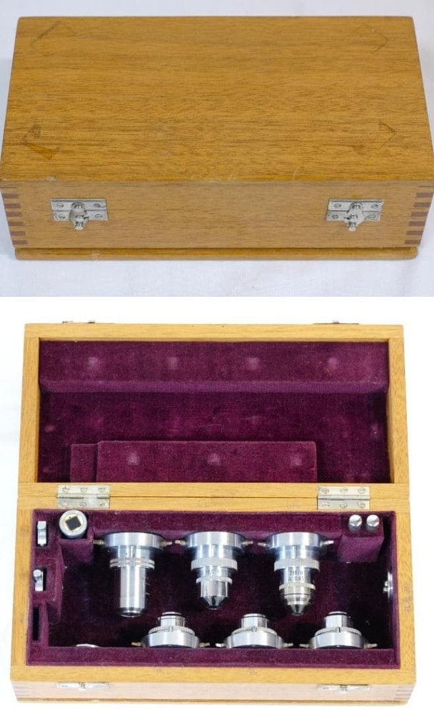 Antique Ernst Leitz MOP Polarizing Microscope 1936 Black w/ Berek+Obj Set
