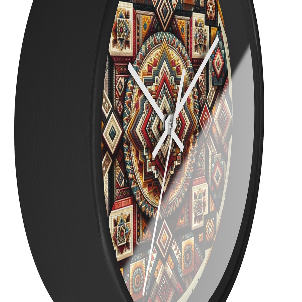 Home Decor Wall Clock Ethnic Patterns Vivid Textile Art Tapestry