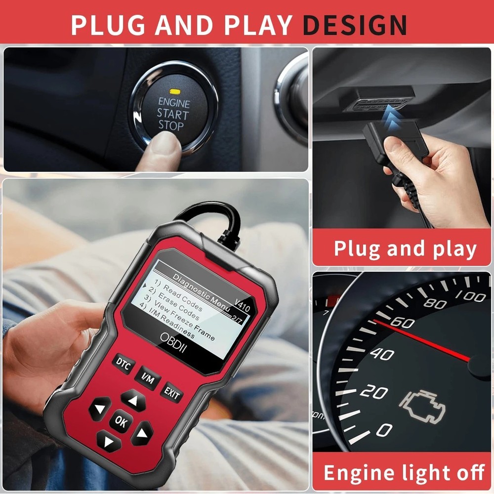 V410 OBD2 Scanner Car Fault Code Reader Diagnostic Tool Check Engine Light
