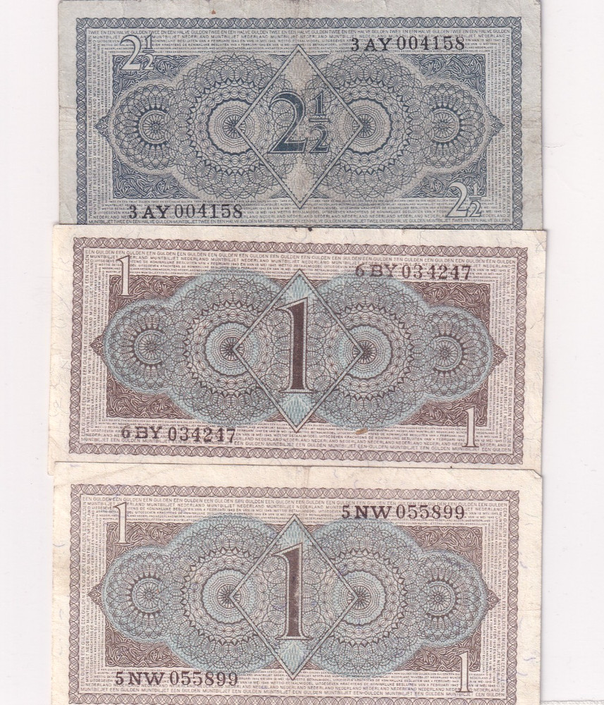 Netherlands 1949 3 Note Collectors Set
