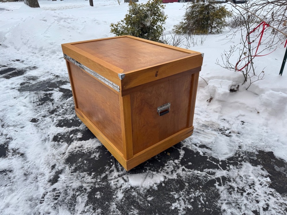 Gently used custom made horseback riding trunk