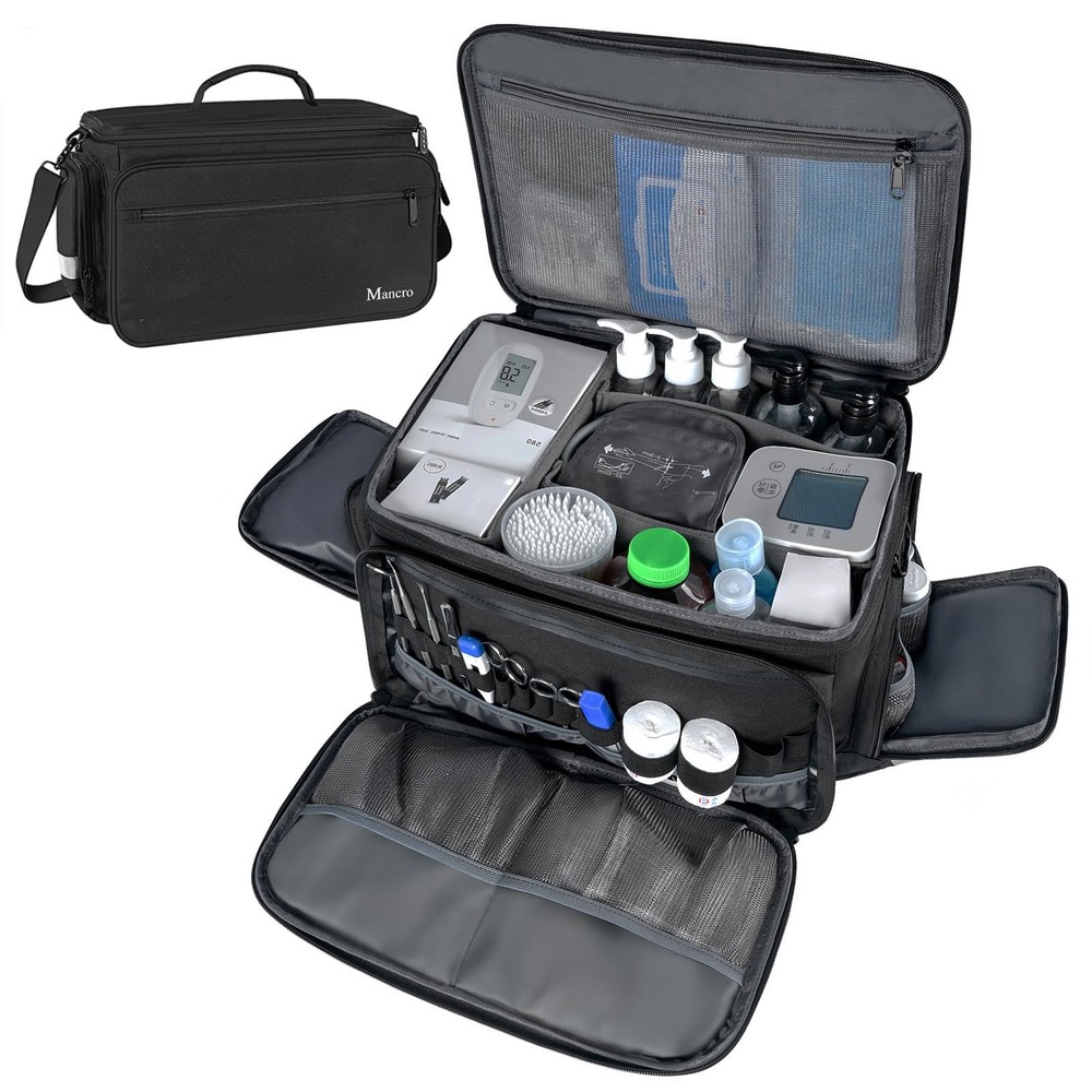 Medical Bag, Home Health Nurse Bag with Nonslip Bottom, Removable Shoulder St...