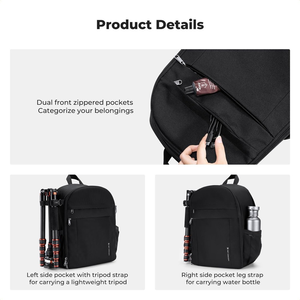Lightweight Camera Backpack Bag, Professional Photography Bag Compatible with...