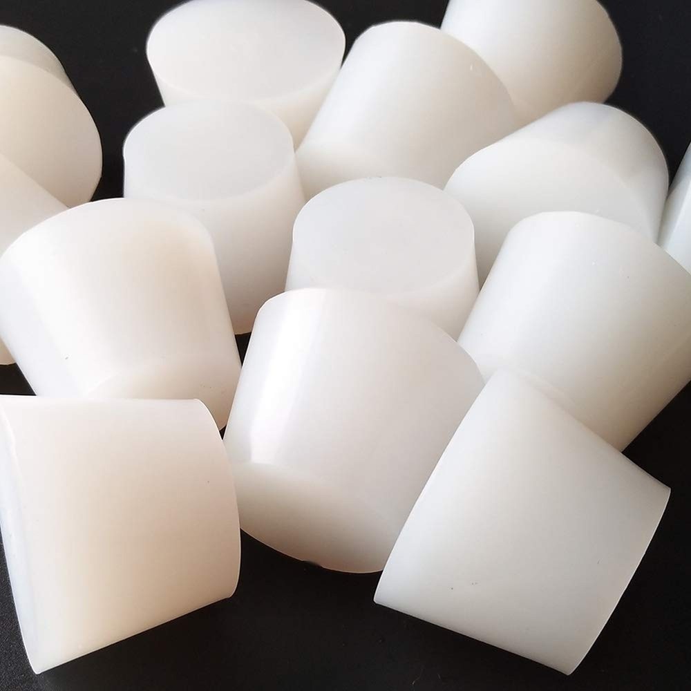 LGEGE White Tapered Shaped Solid Silicon Rubber Stopper Lab Stopper 8# Size 3...