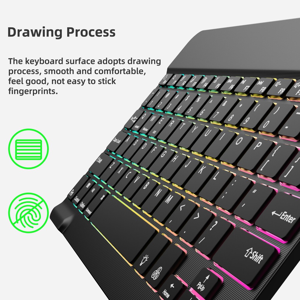 Universal RGB Backlit Keyboard and Mouse Combo - Wireless via Bluetooth for iPad