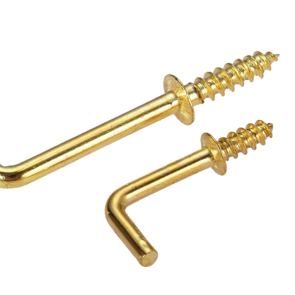 10/20Pcs Metal Right Angle Screw Hook Sheep Eye Hook Frame Hardware 6 Size