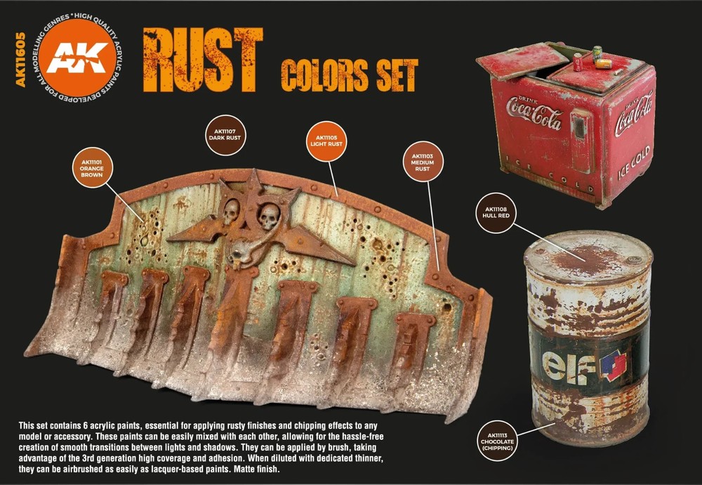 AK Interactive MODEL PAINT 3G RUST Abandoned Set AK-11605