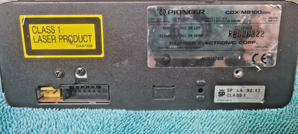 PIONEER CD CHANGER CDX M9100 CAR 6 DISC MULTI PLAYER (UNTESTED)