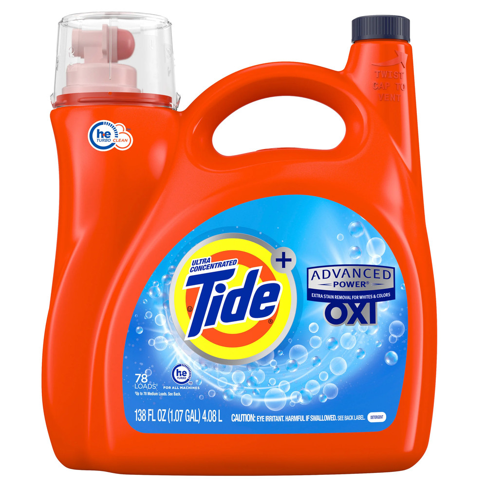 Tide Plus Advanced Power Oxi Liquid Laundry Detergent Original 138 fl oz 78 Load