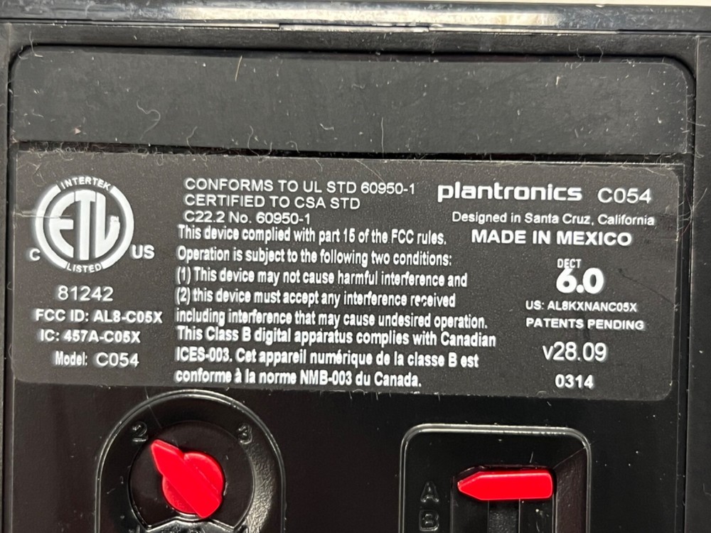 Plantronics C054 Headset Base with Plantronics Headset - Black / Great Condition