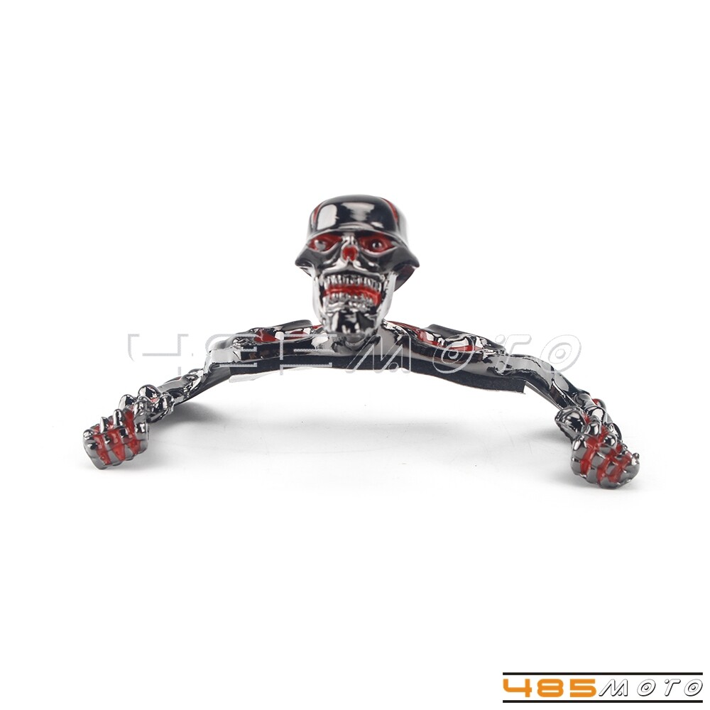 Motorcycle Small Front Fender Headlight Visor Ornament Skull Skeleton Decorative