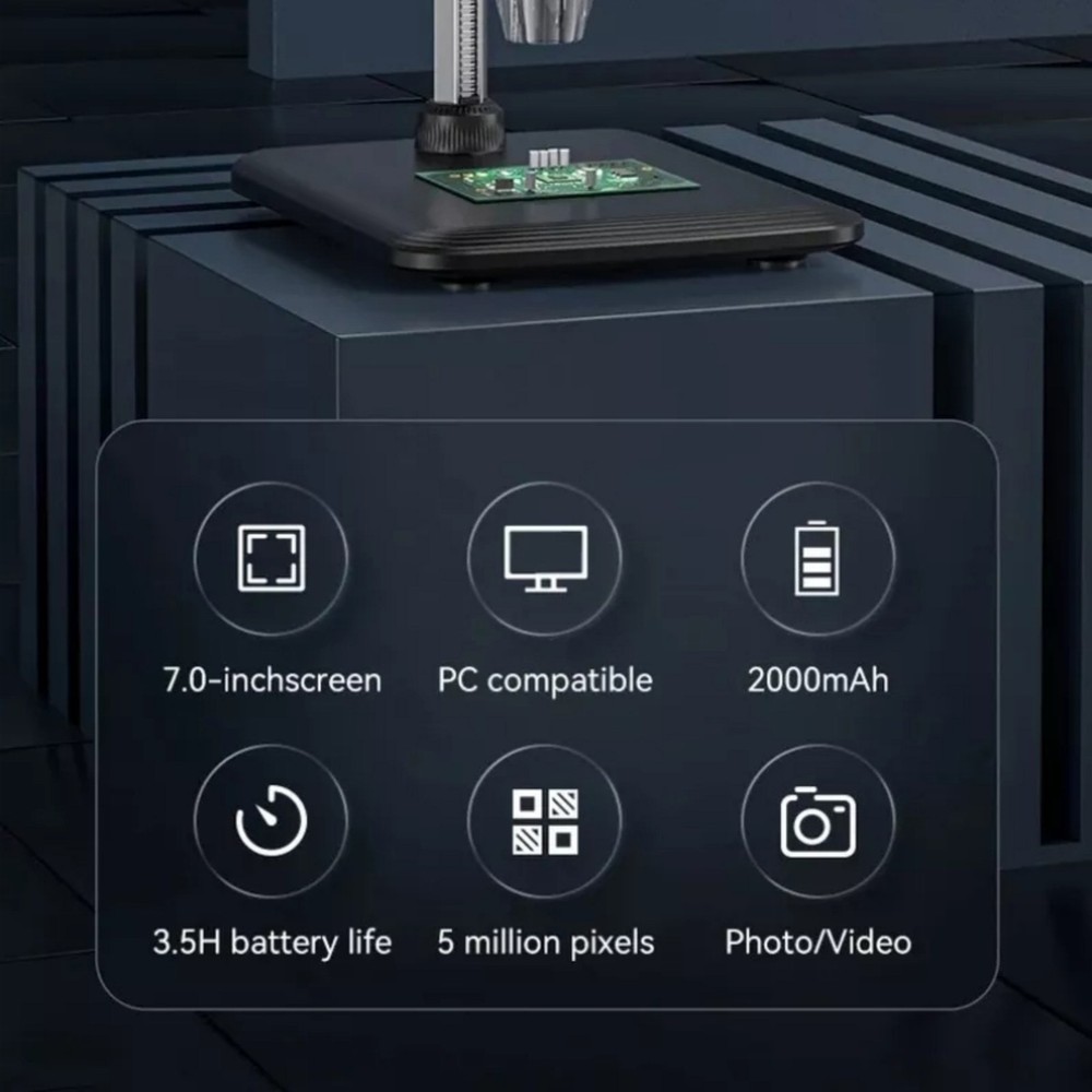 7 "IPS Digital Microscope Tool 1200X 1080P Video Focusing Camera Microscope