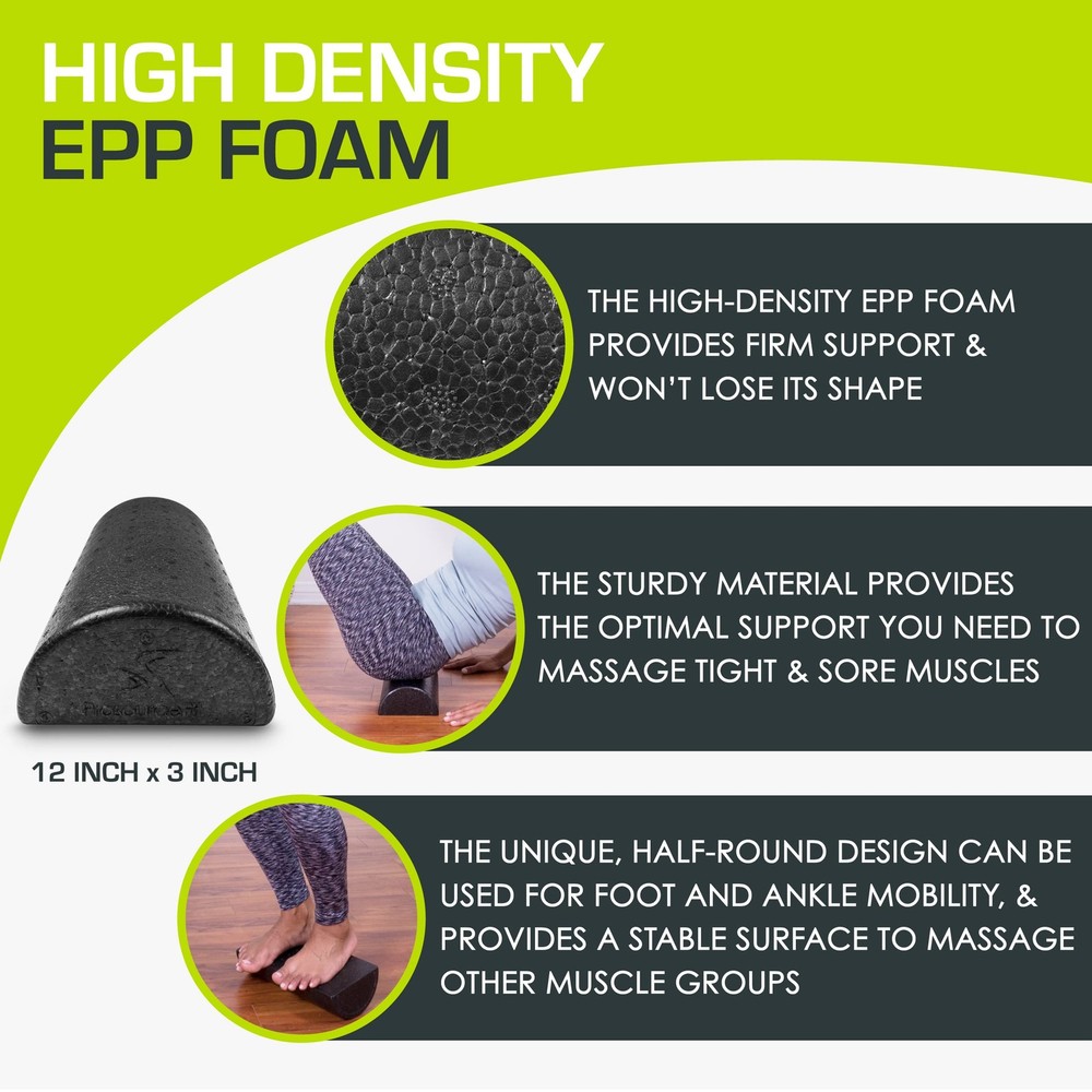 ProsourceFit High Density Half - Round Foam Rollers for Body Conditioning