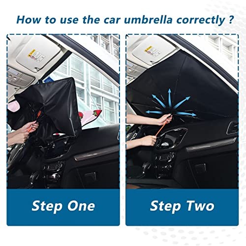 Cute Strawberry Pink Windshield Sun Shade Umbrella Foldable Car Front multi 3