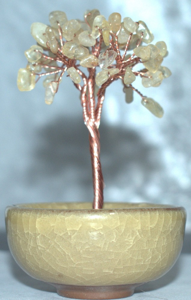 Cute Citrine Gem Tree In A Bowl 4"/116 Grams