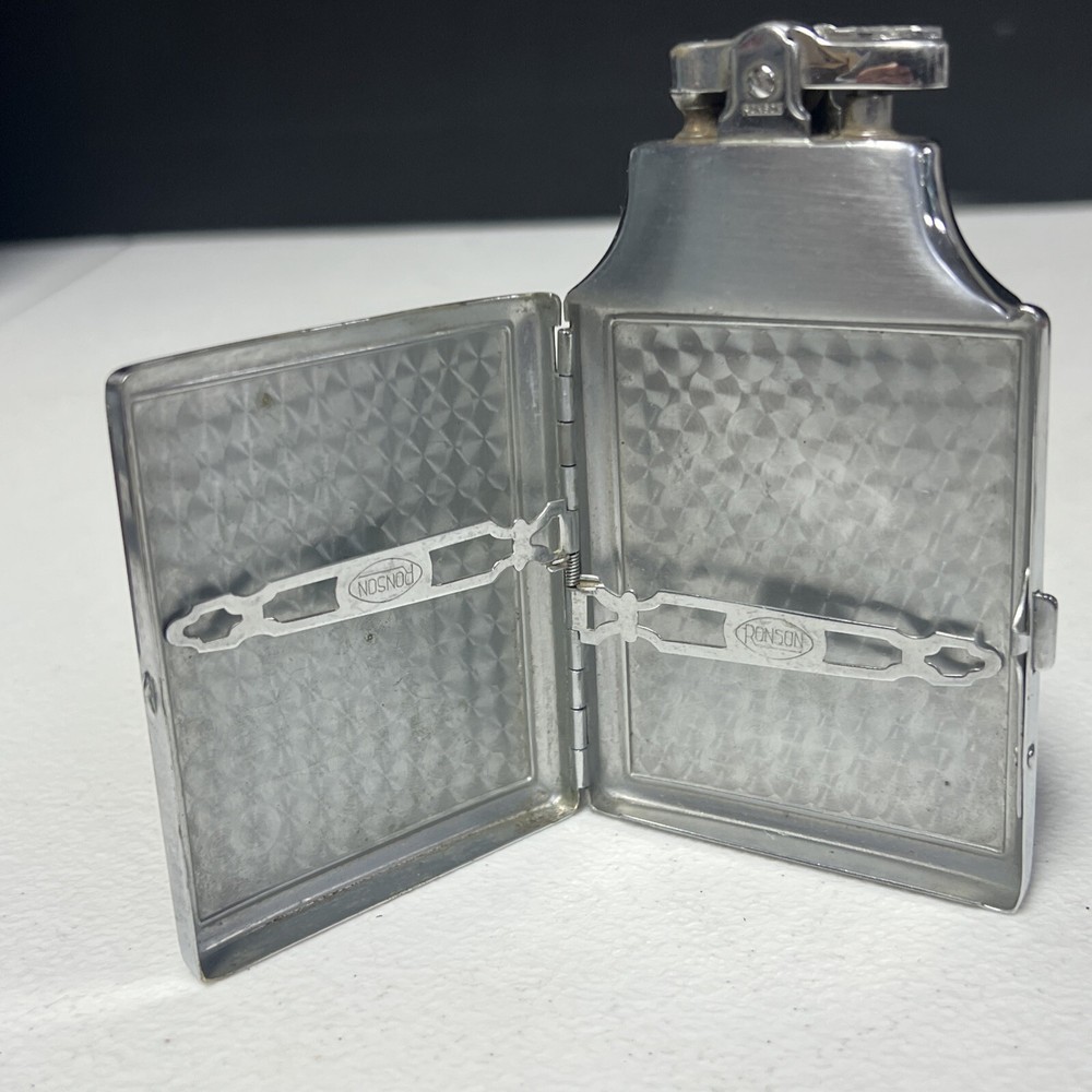 RARE Vintage Ronson ALL METAL Cigarette Case Lighter