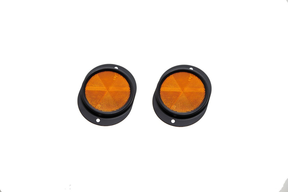 (2) New HUMVEE Black REFLECTOR AMBER HMMWV Hummer H1 LMTV