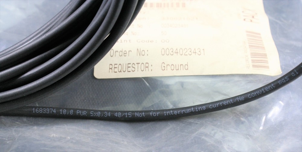 One (1) Phoenix 1683374 Sensor Actuator Cable GOSS WP5700527 10M Long NEW