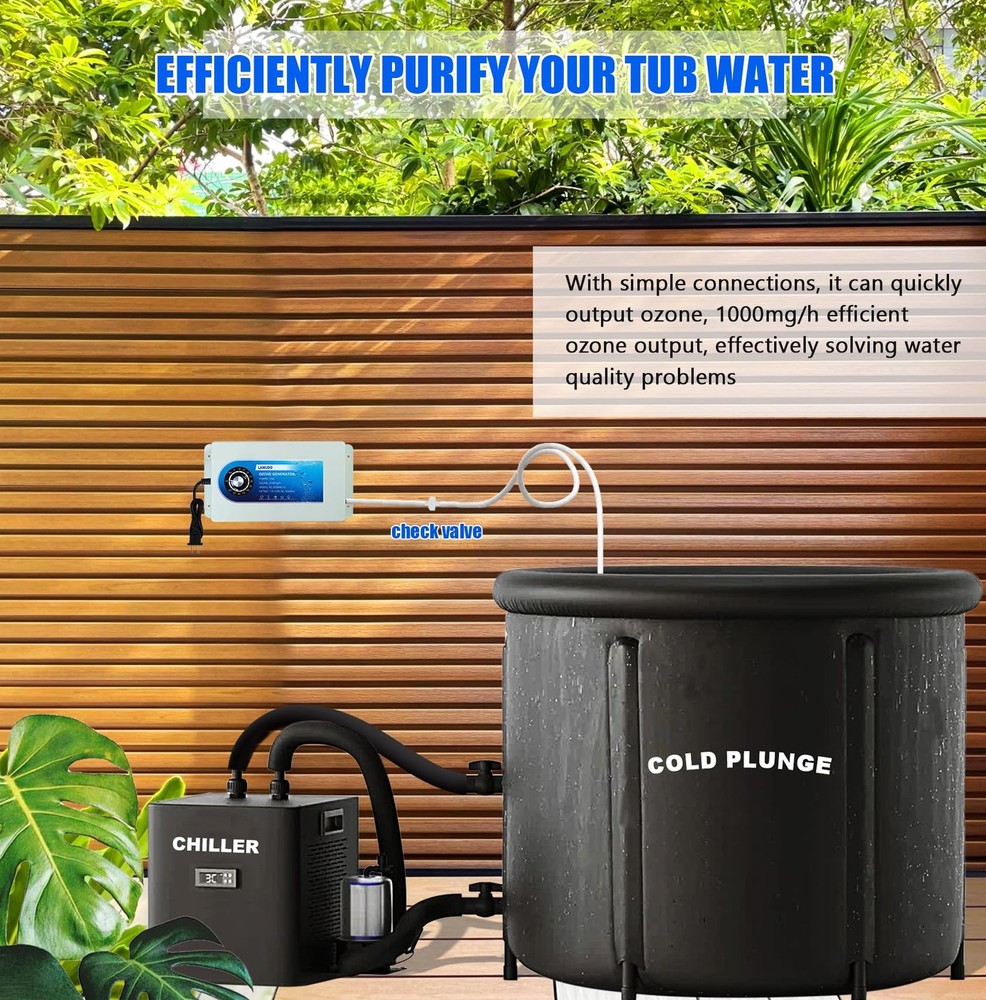 Lamudo Ozone Generator with Timer for Cold Plunge 2000mg Timer, Black