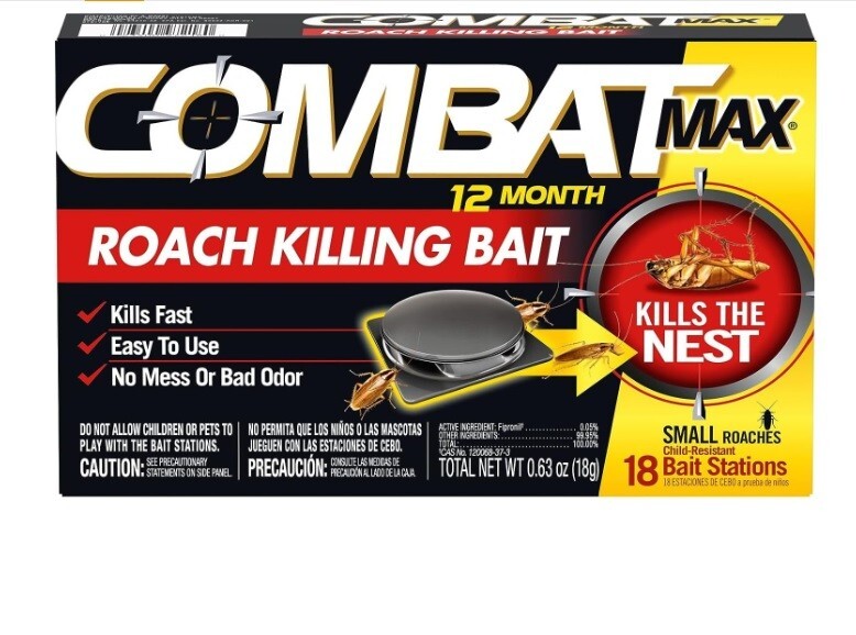 Combat Max 12 Month Roach Killing Bait Small Roach Bait Station 18 Count NEW