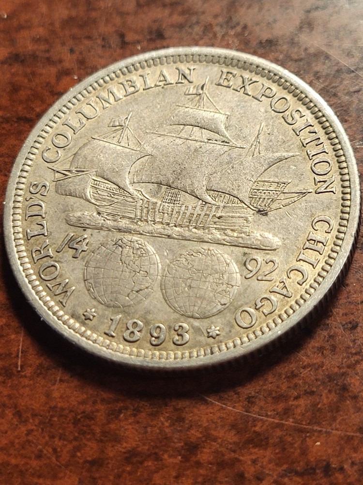 1893 Columbian Half Dollar Silver Commemorative inv04 w148