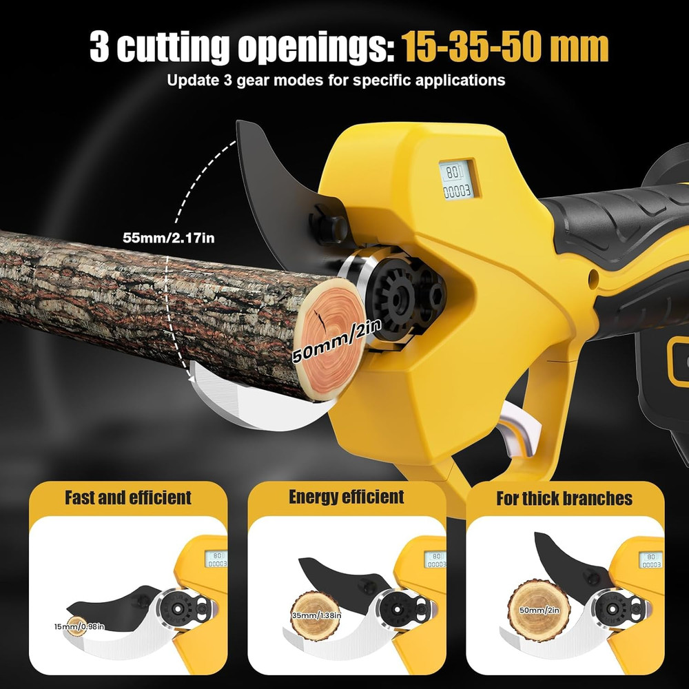 Electric Pruning Shears Cordless with 8FT Pole, Max Cutting Diameter 2 Inch(50Mm