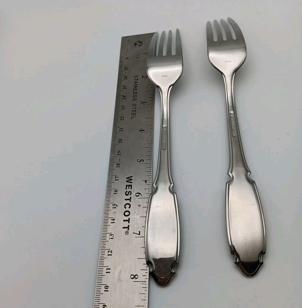 Gorham Eclipse Frosted 2 Place Dinner Forks Stainless 18/8 Flatware Korea NOS