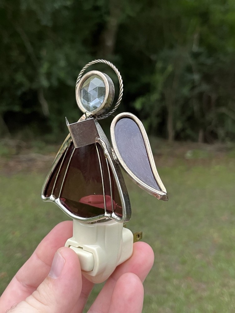 Vintage Stained Glass Angle Night Light – Eagle USA Plug