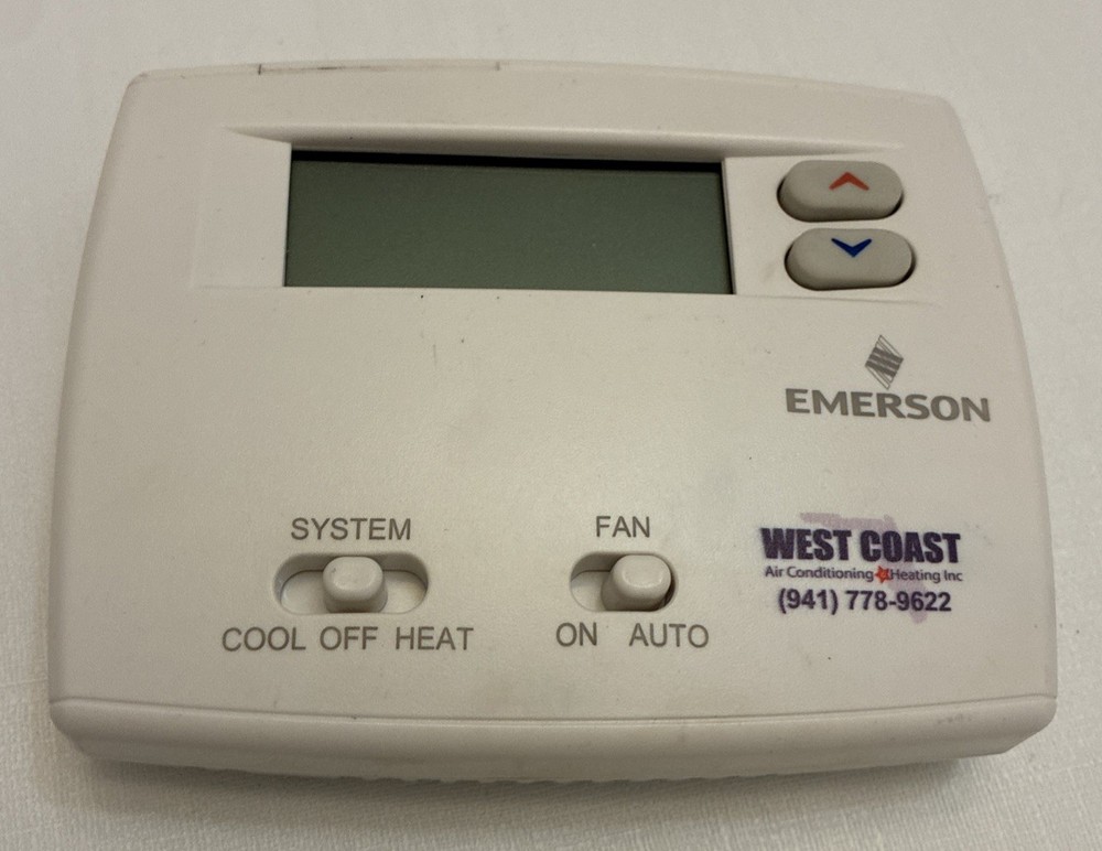 EMERSON Thermostat Single Stage Non-Programmable 2" Blue 1F86-0244