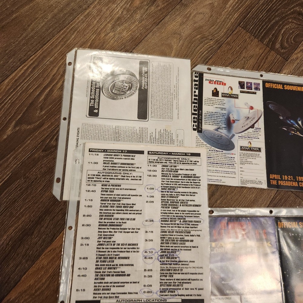 Star Trek Paper Ephemera Lot Catalogs,souvenir,program Etc