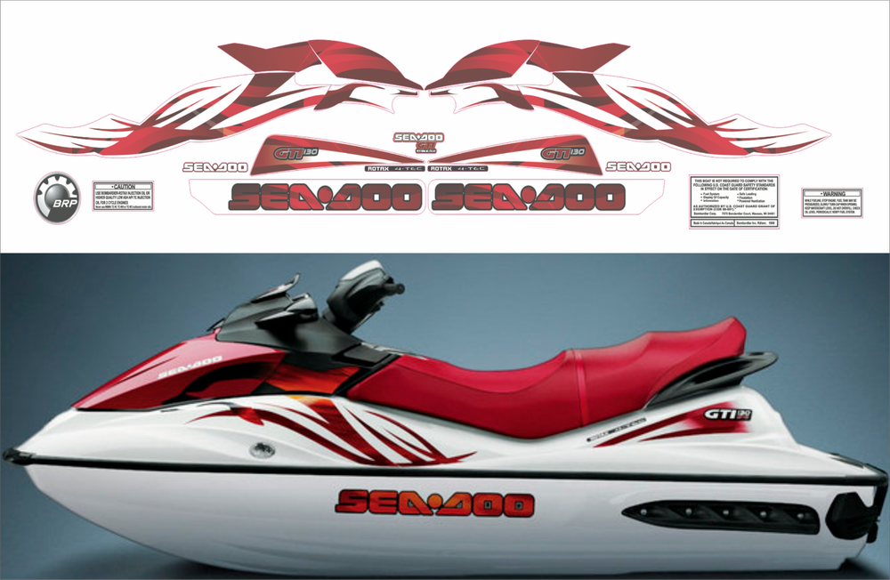 SEADOO GTI 130 2008 Graphics / Decal / Sticker Kit