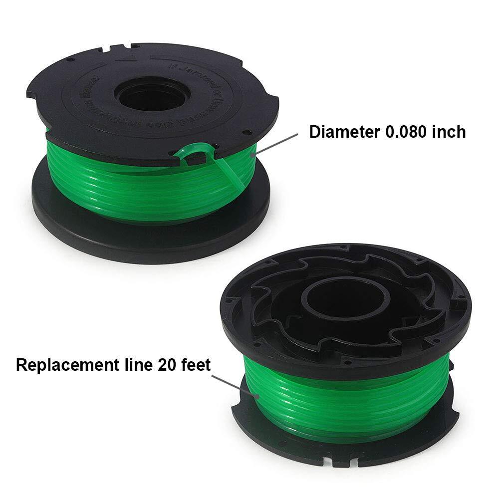 9 Pack SF-080 Auto Feed String Trimmer Spool Line Replacement for Black & Decker